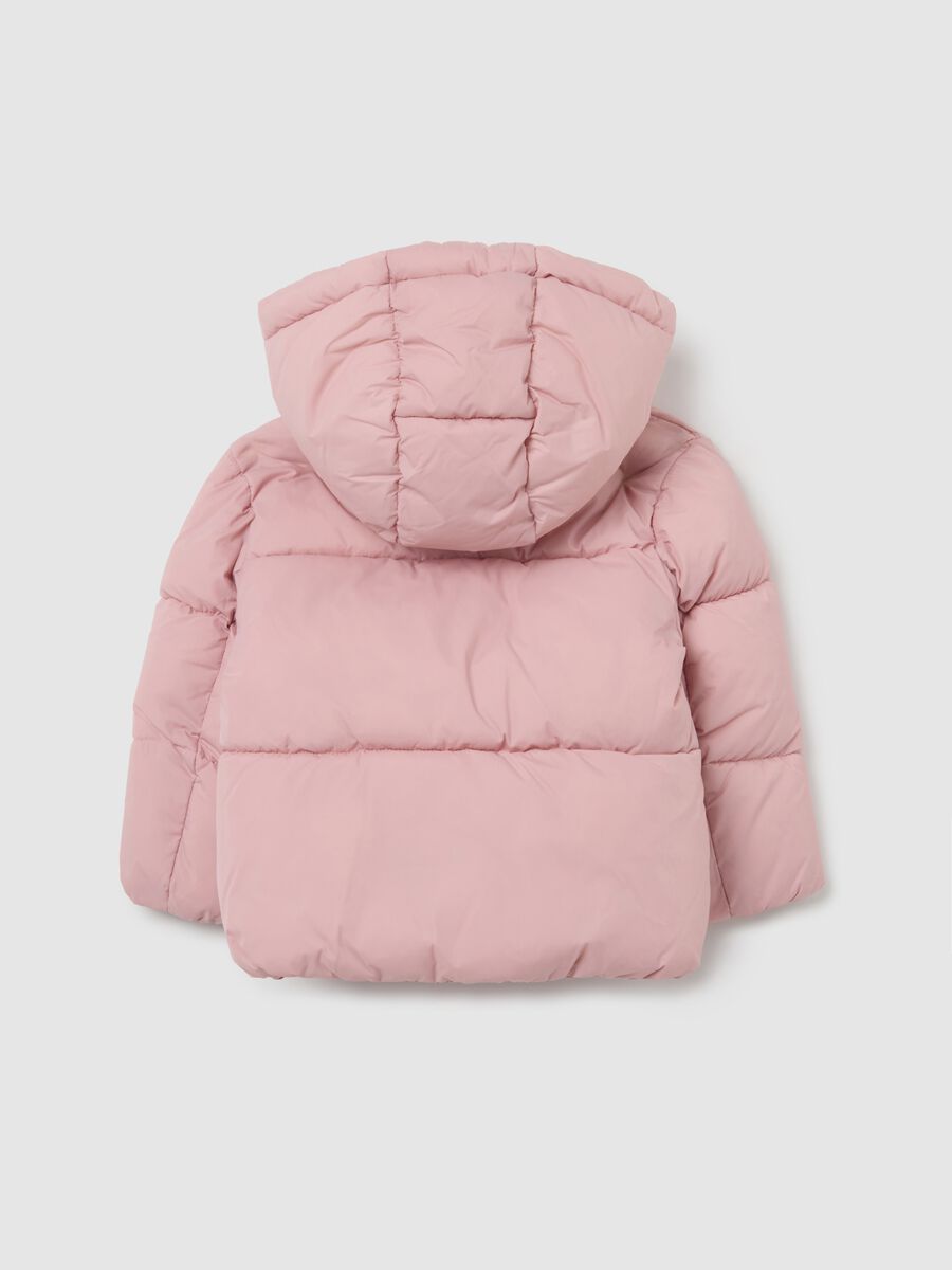 Pink The Iconic Puffer Hooded Down Jacket for Girls_1