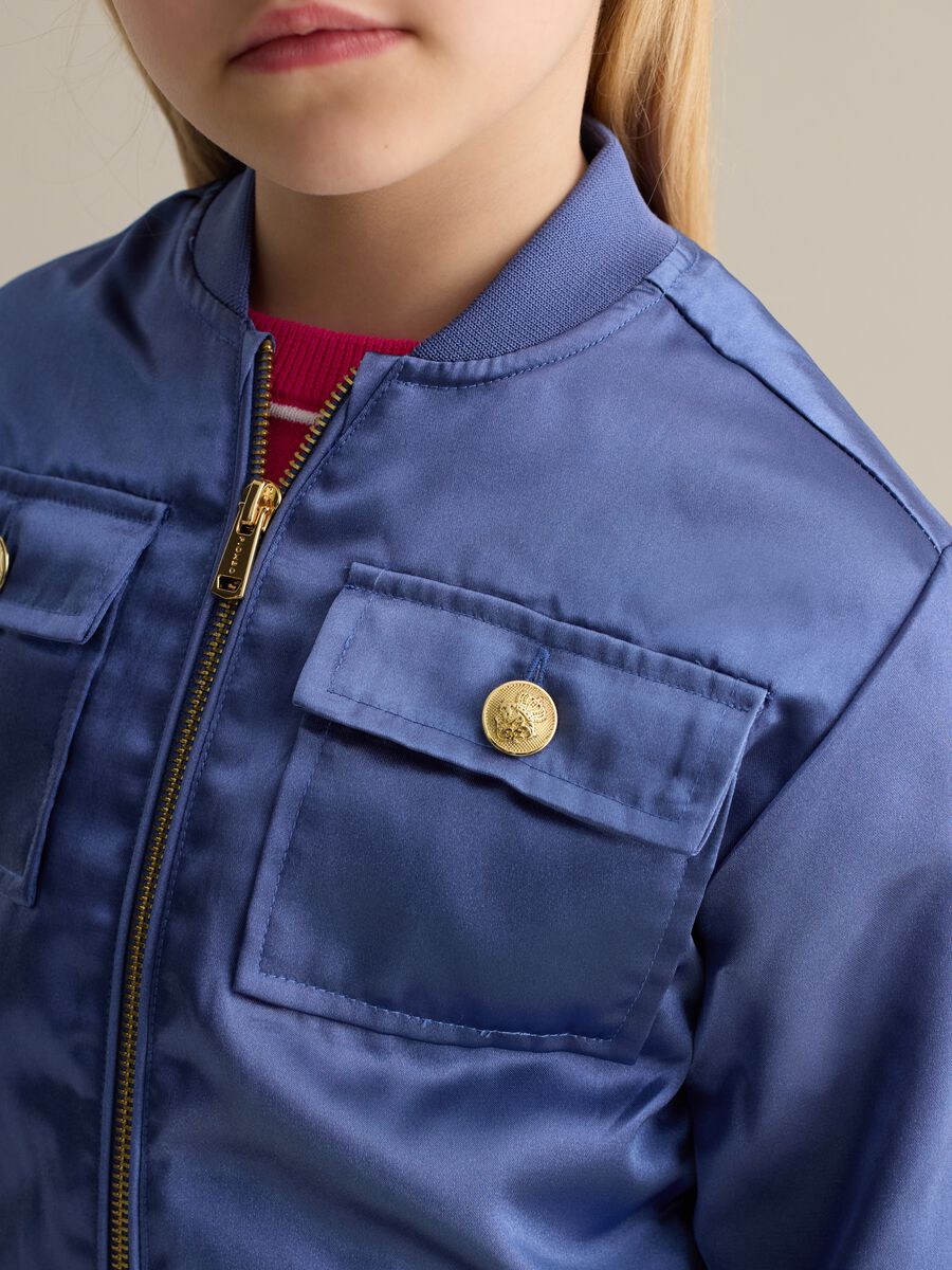 Full-zip bomber in satin_1