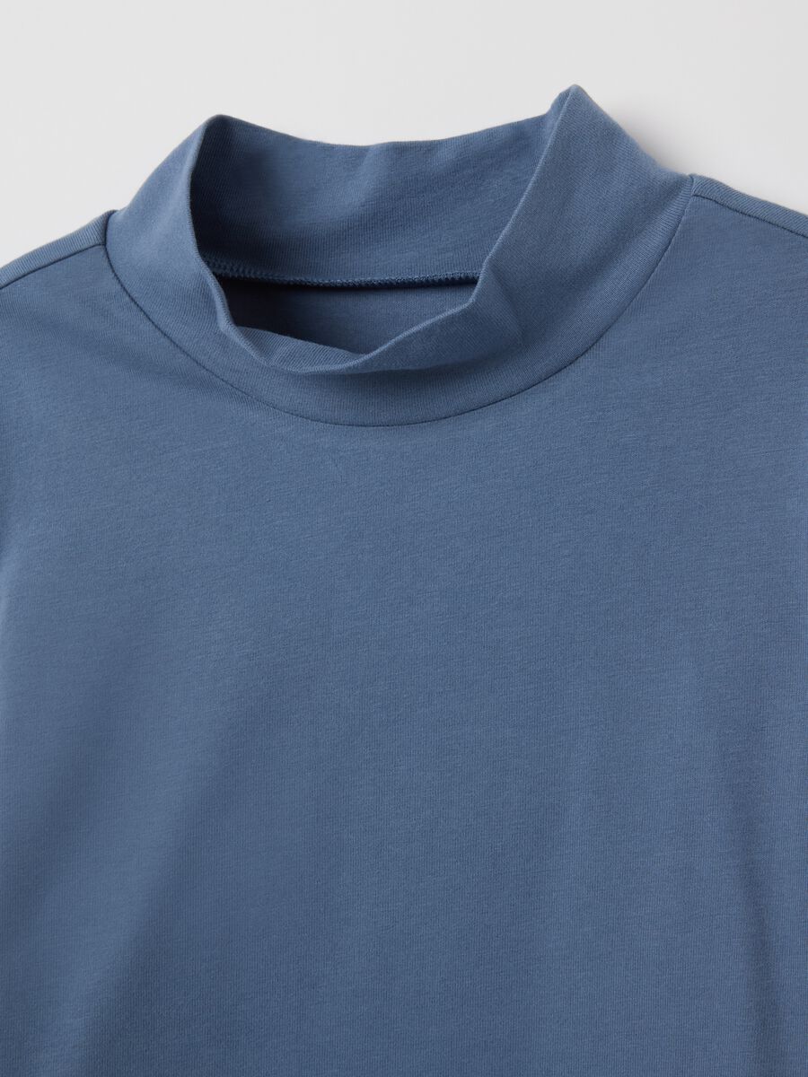 Maglia da bambino in misto cotone elasticizzato blu regular fit_2