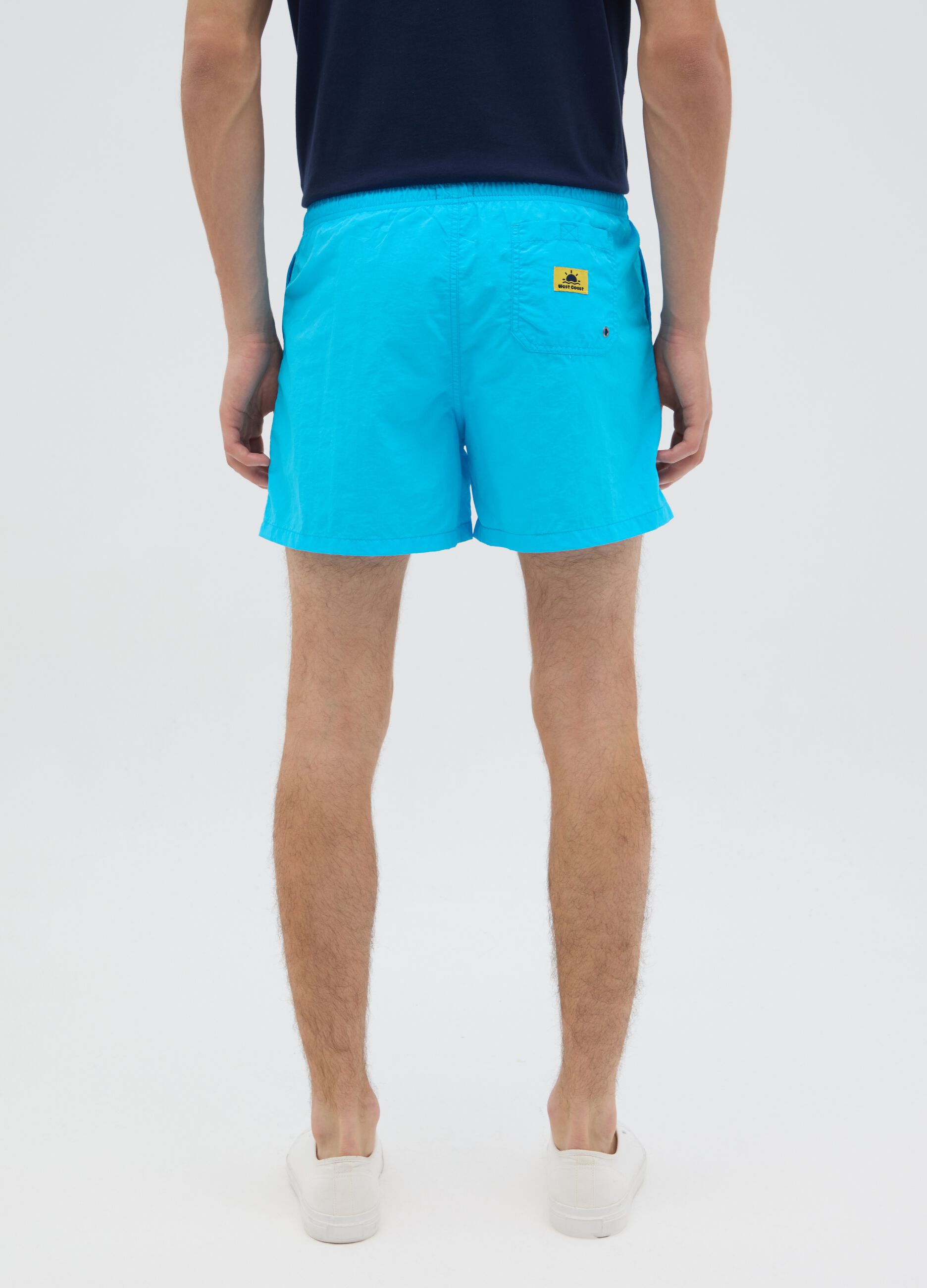 Boxer mare da uomo in misto azzurro regular fit