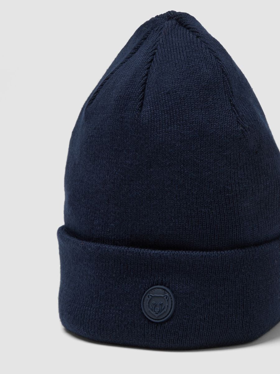 Blue cotton-blend jersey knit hat_2