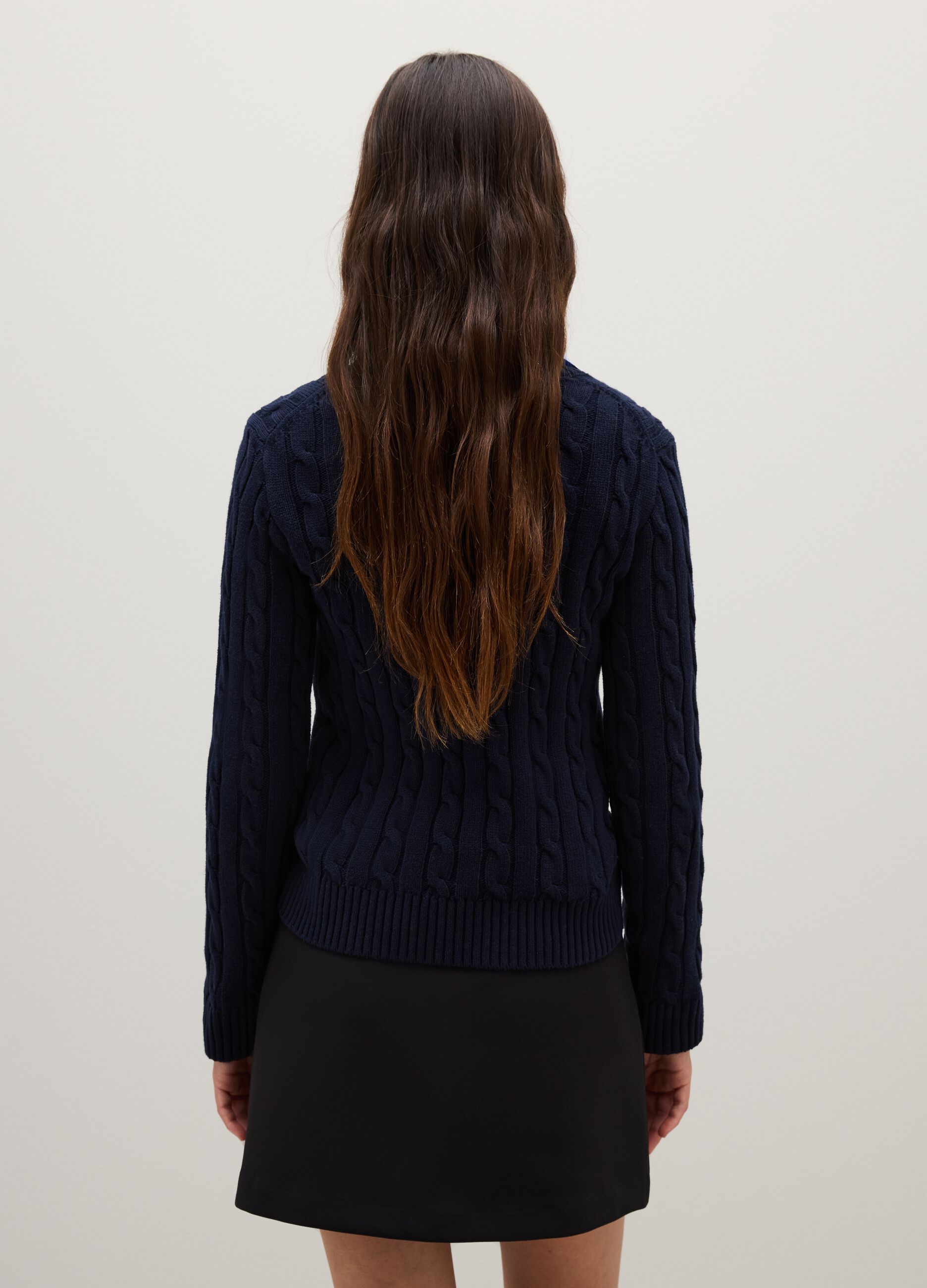 Regular fit blue pure cotton jumper