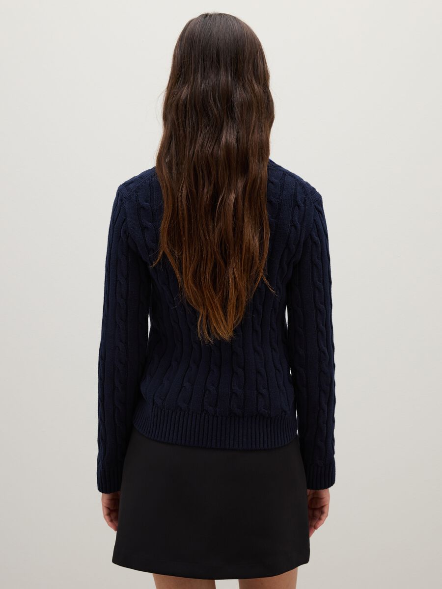 Maglione in puro cotone blu regular fit_2