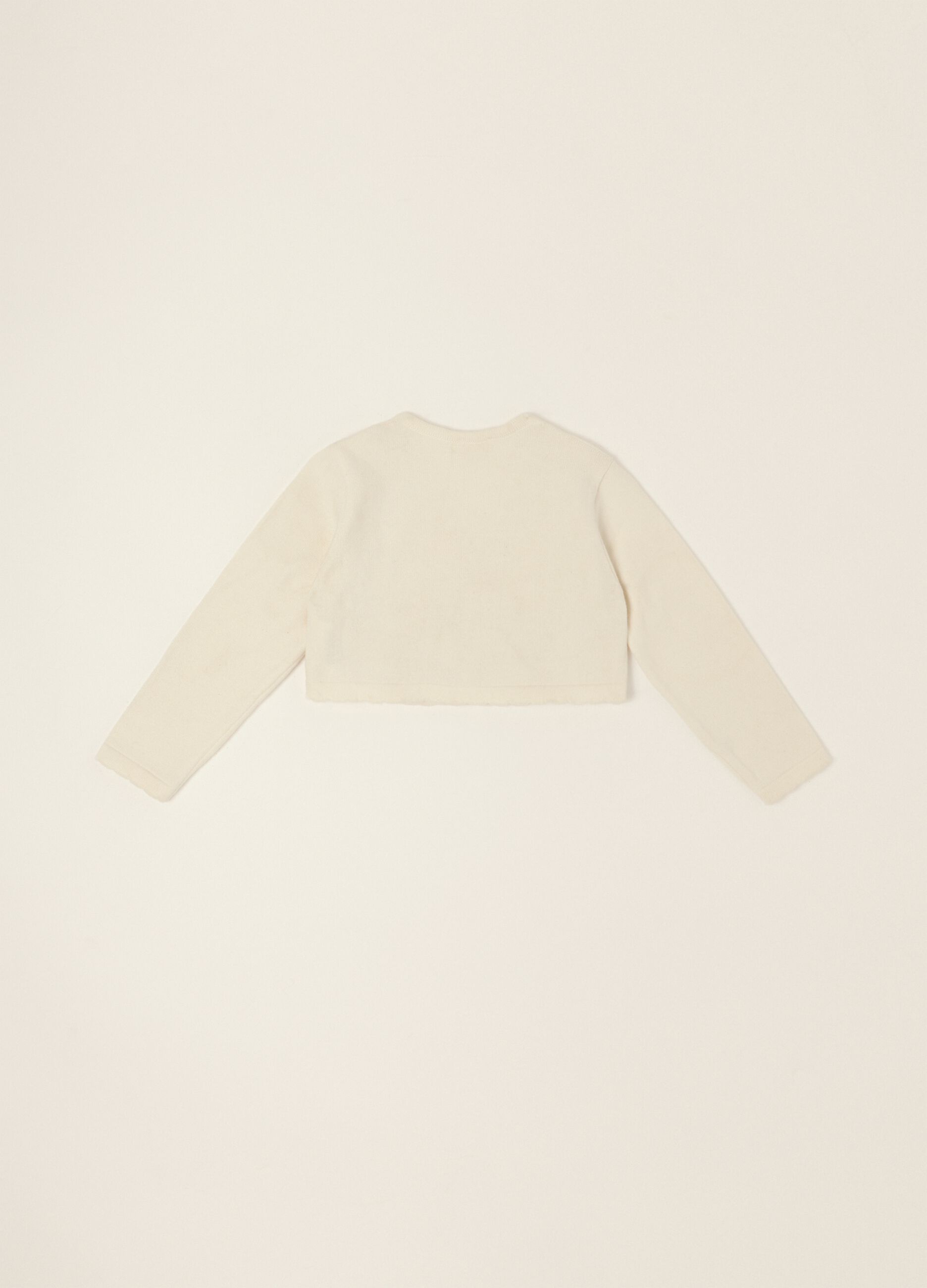 White pure cotton baby girl cardigan
