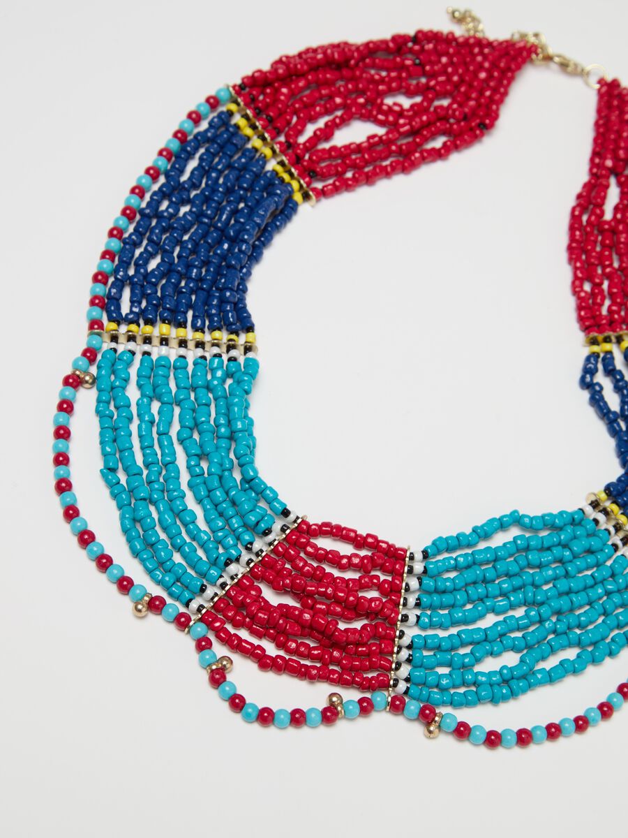 Colourblock choker with beads_1