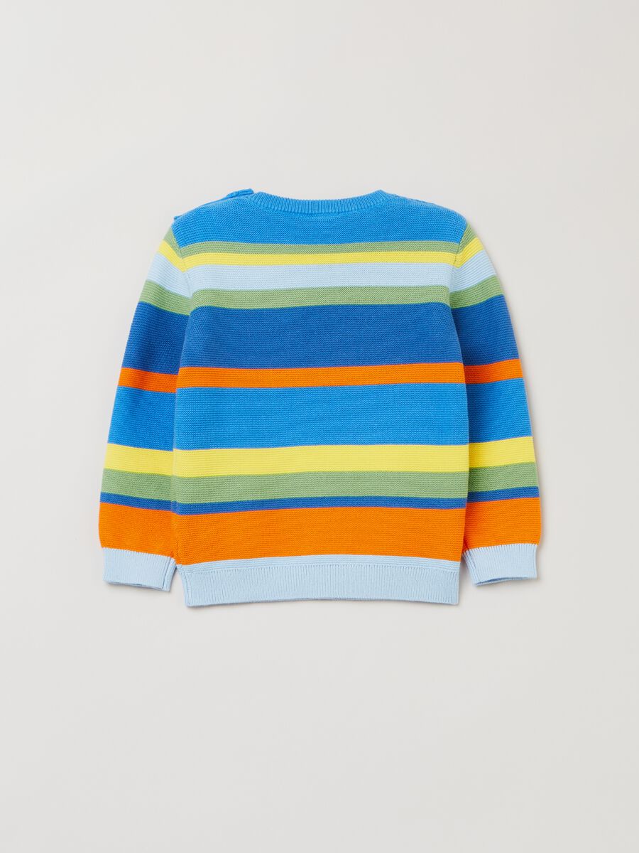 Striped patterned cotton pullover_1