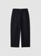 Blue stretch cotton trousers with elasticated waistband_4