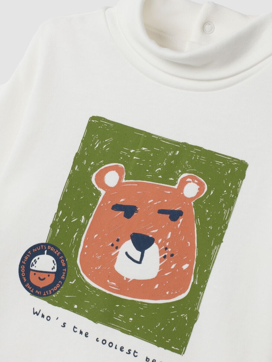 White organic cotton roll-neck T-shirt_2
