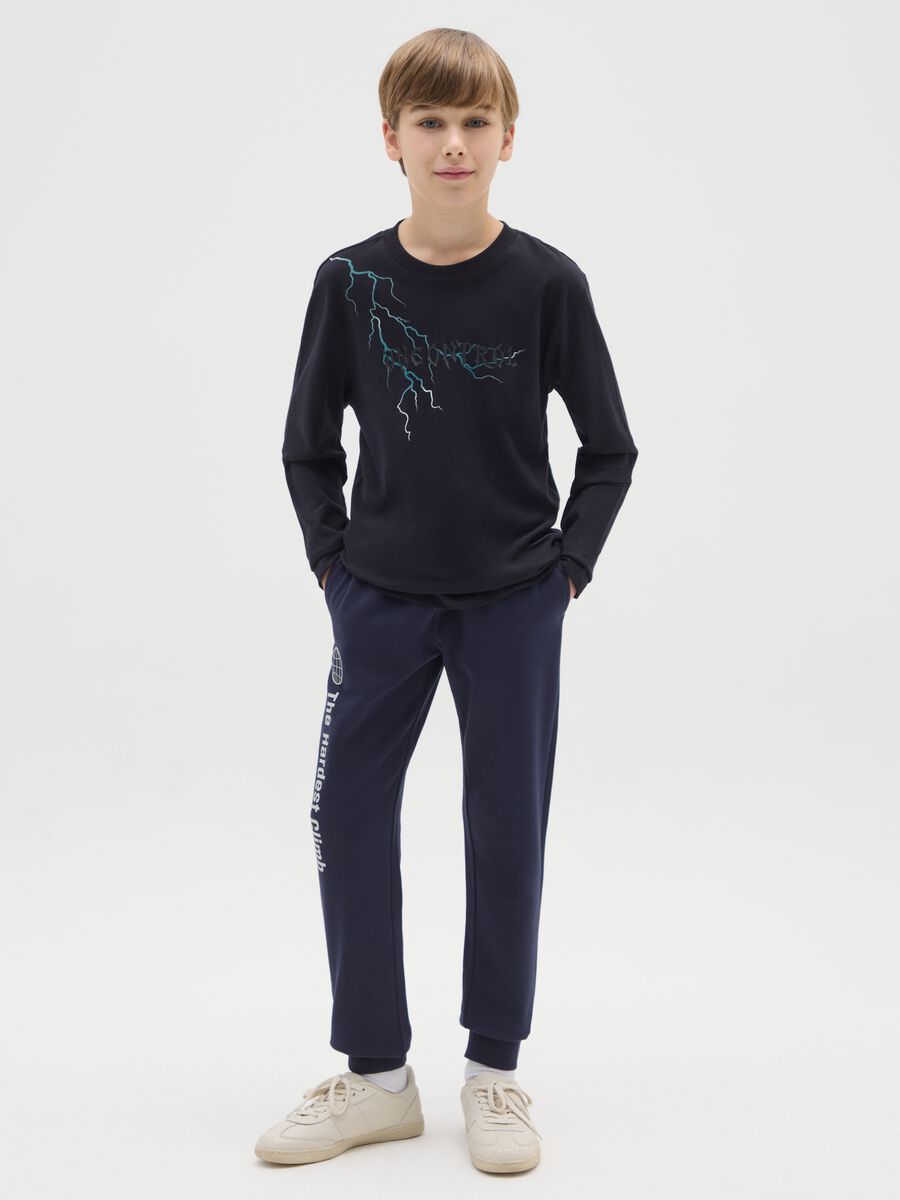 Blue cotton trousers for boys_0