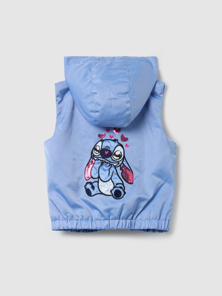 Gilet with hood and Stitch patch_1