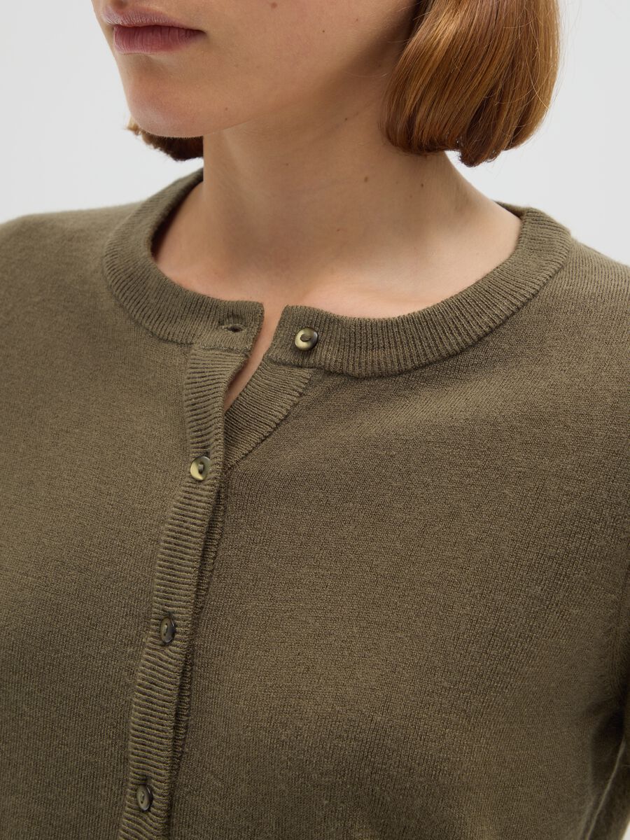 Green knitted jersey cardigan_3