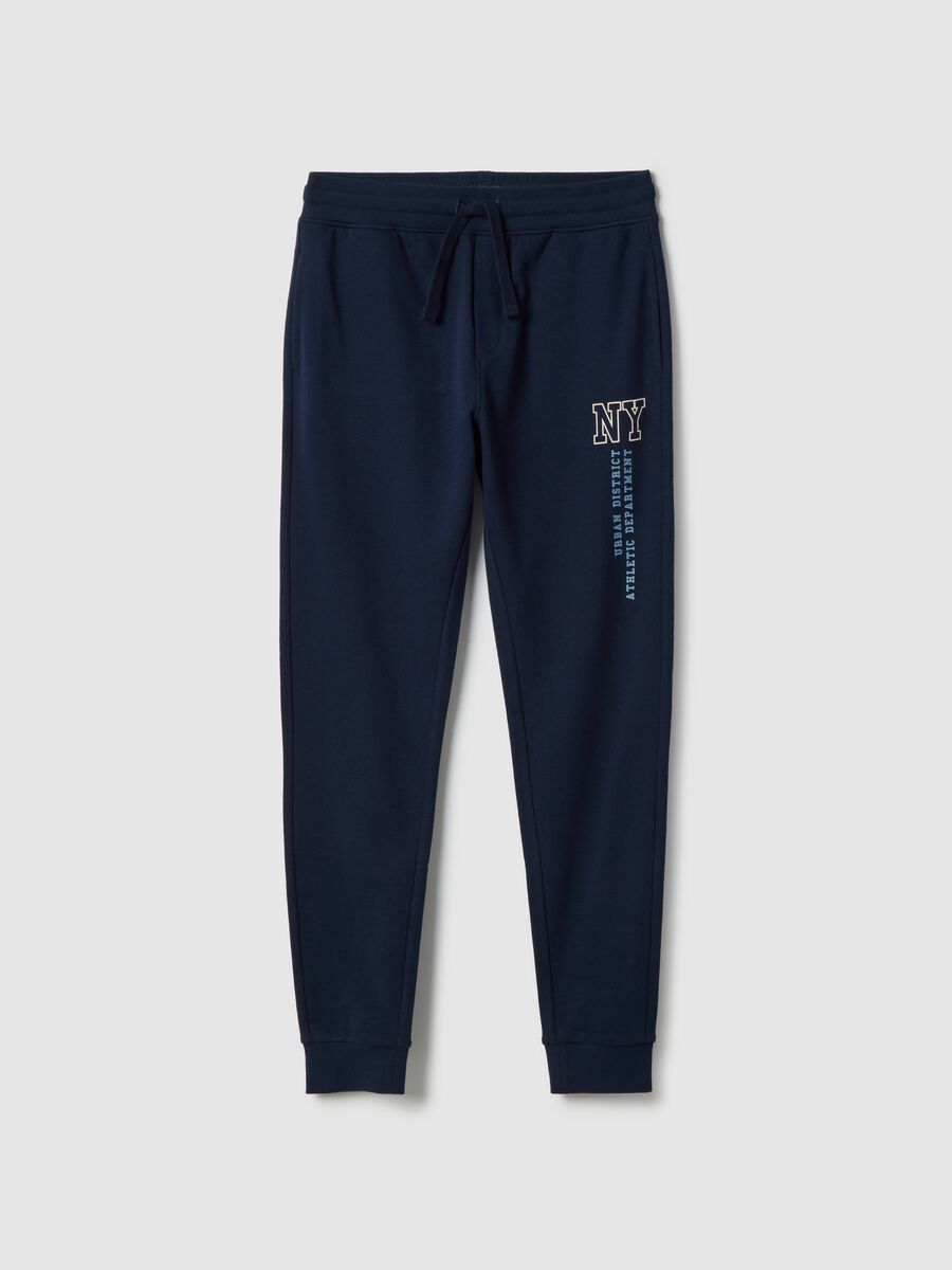 Regular fit boys' blue pure cotton joggers_0