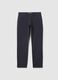 Blue Stretch Cotton Regular Fit Trousers_4