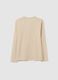 Boys' beige pure cotton regular fit T-shirt_4