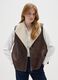 Brown regular fit gilet with zip_1