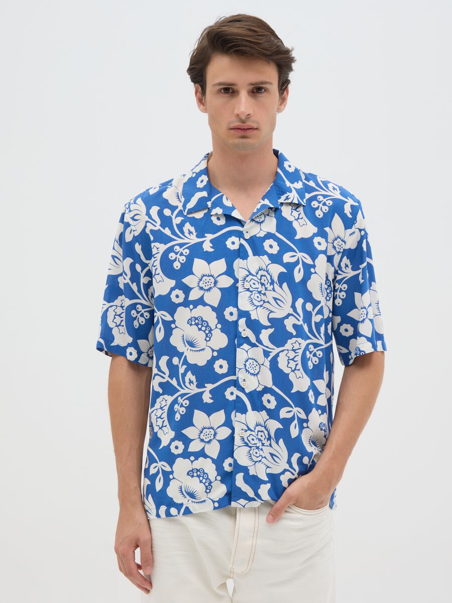 Men's Multicolour Viscose Oversized Shirt_0