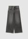 Girl's wide leg black cotton jeans_3