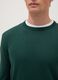 Green crewneck cotton blend pullover with regular fit_3