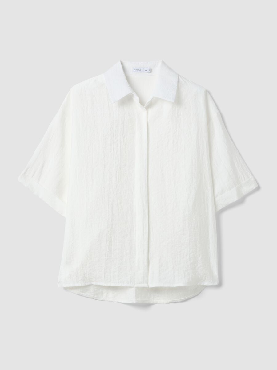 Camicia bianca a maniche lunghe in misto viscosa regular fit_4