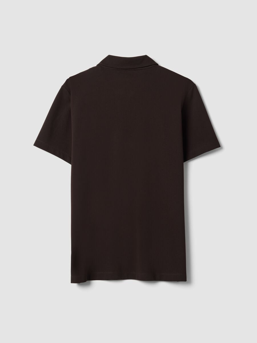 Polo marrone in cotone elasticizzato 2 Way Stretch regular fit_6
