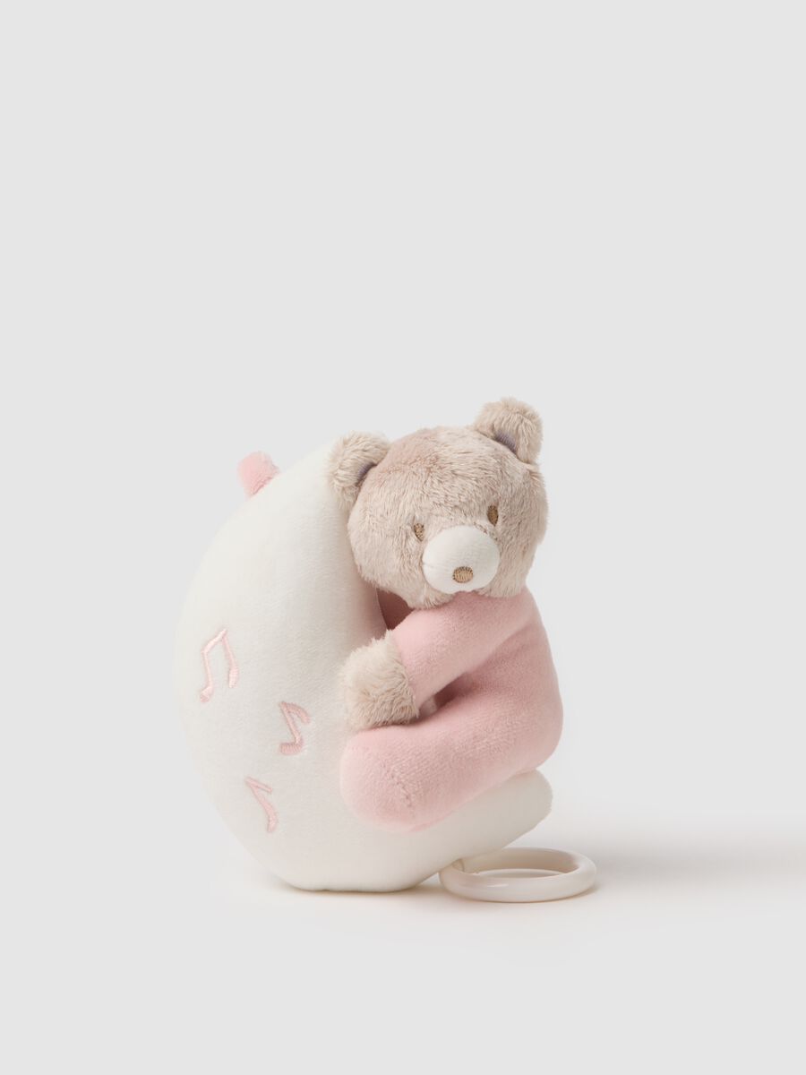 Multicoloured velour teddy bear musical mobile for baby girls_0