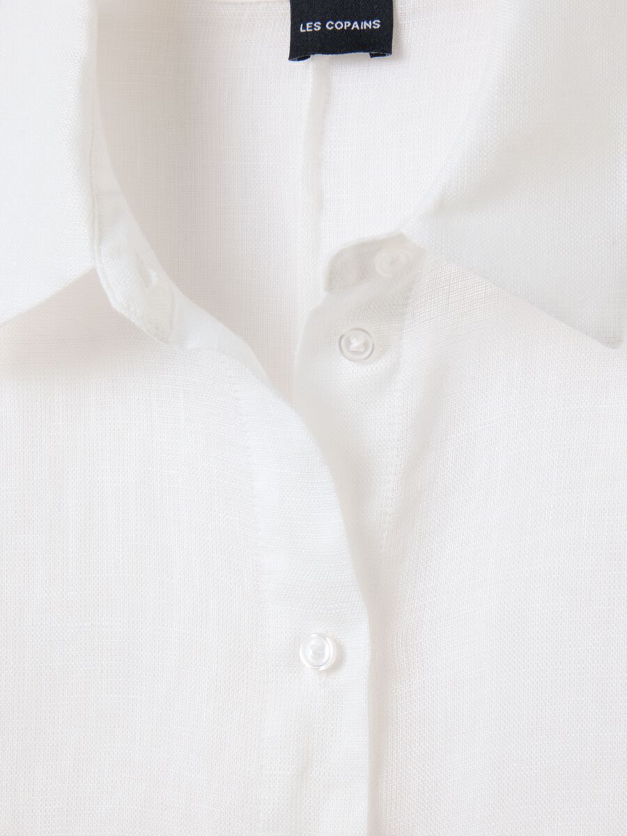 Women's Long White Oversized Linen Shirt_5