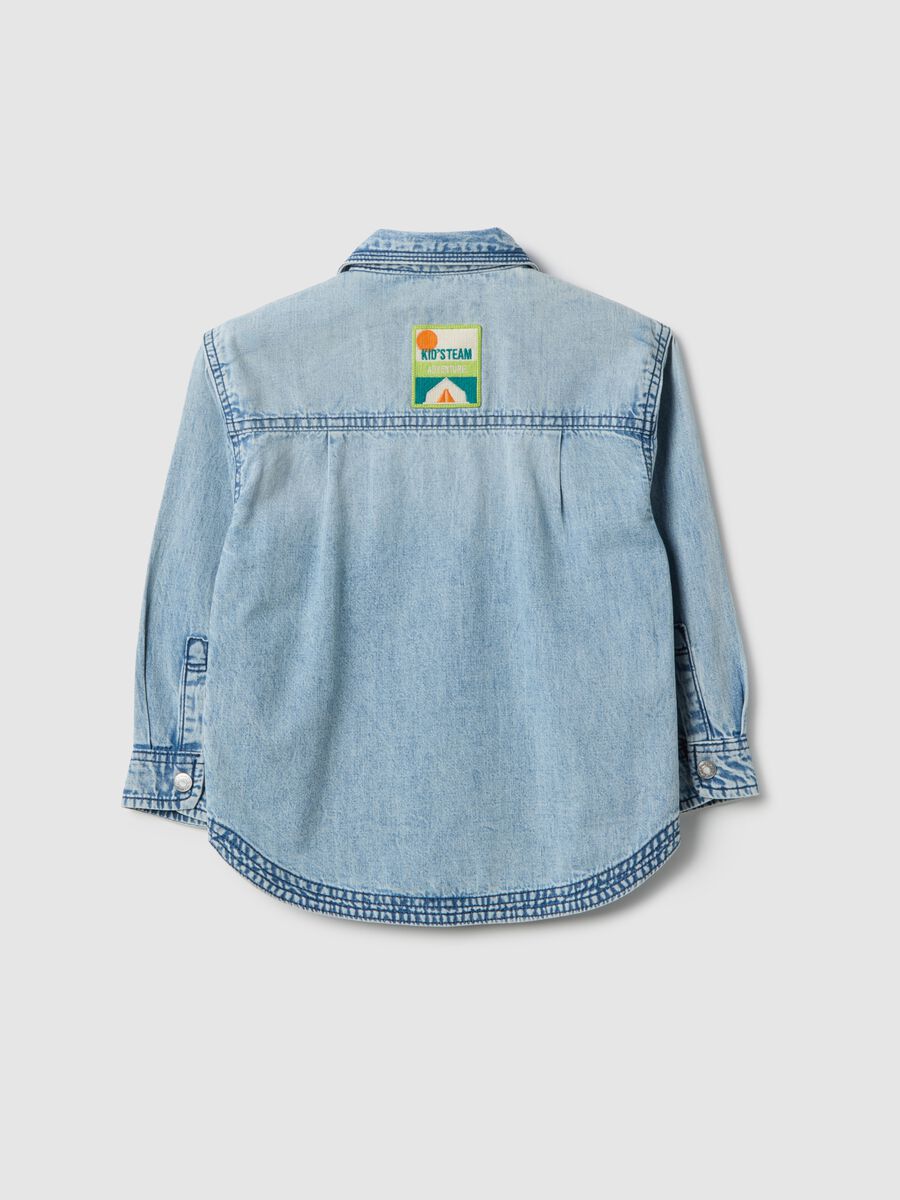 Boy's regular fit light blue pure cotton shirt_1