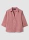 Pink linen-viscose blend shirt with oversized fit_1