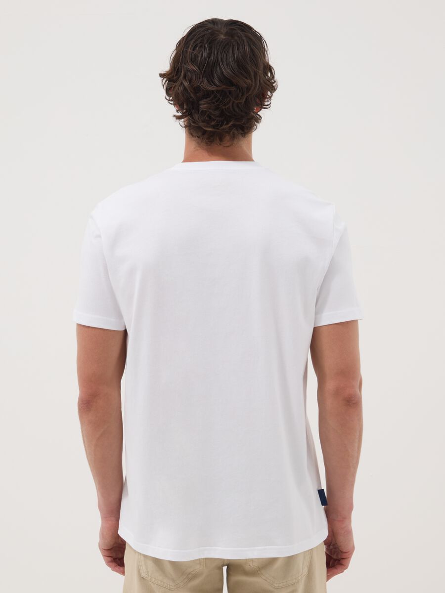 White short-sleeve pure cotton T-shirt, regular fit_3