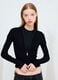 Black Ribbed Knit Full-Zip_1