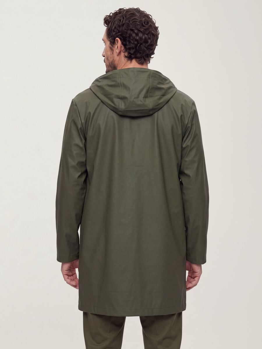 Green regular-fit raincoat with zip_3