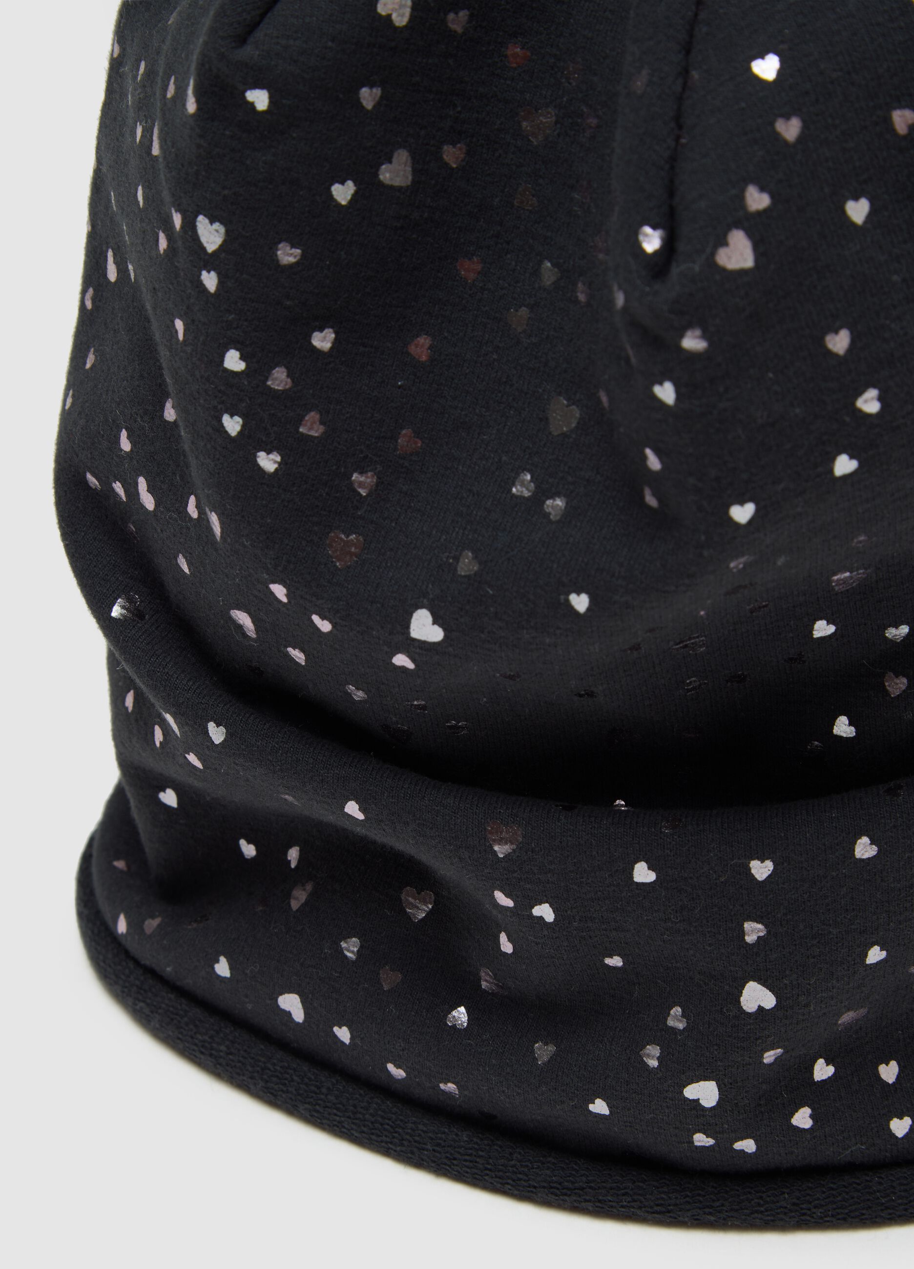 Stretch Black Cotton Hat for Girls