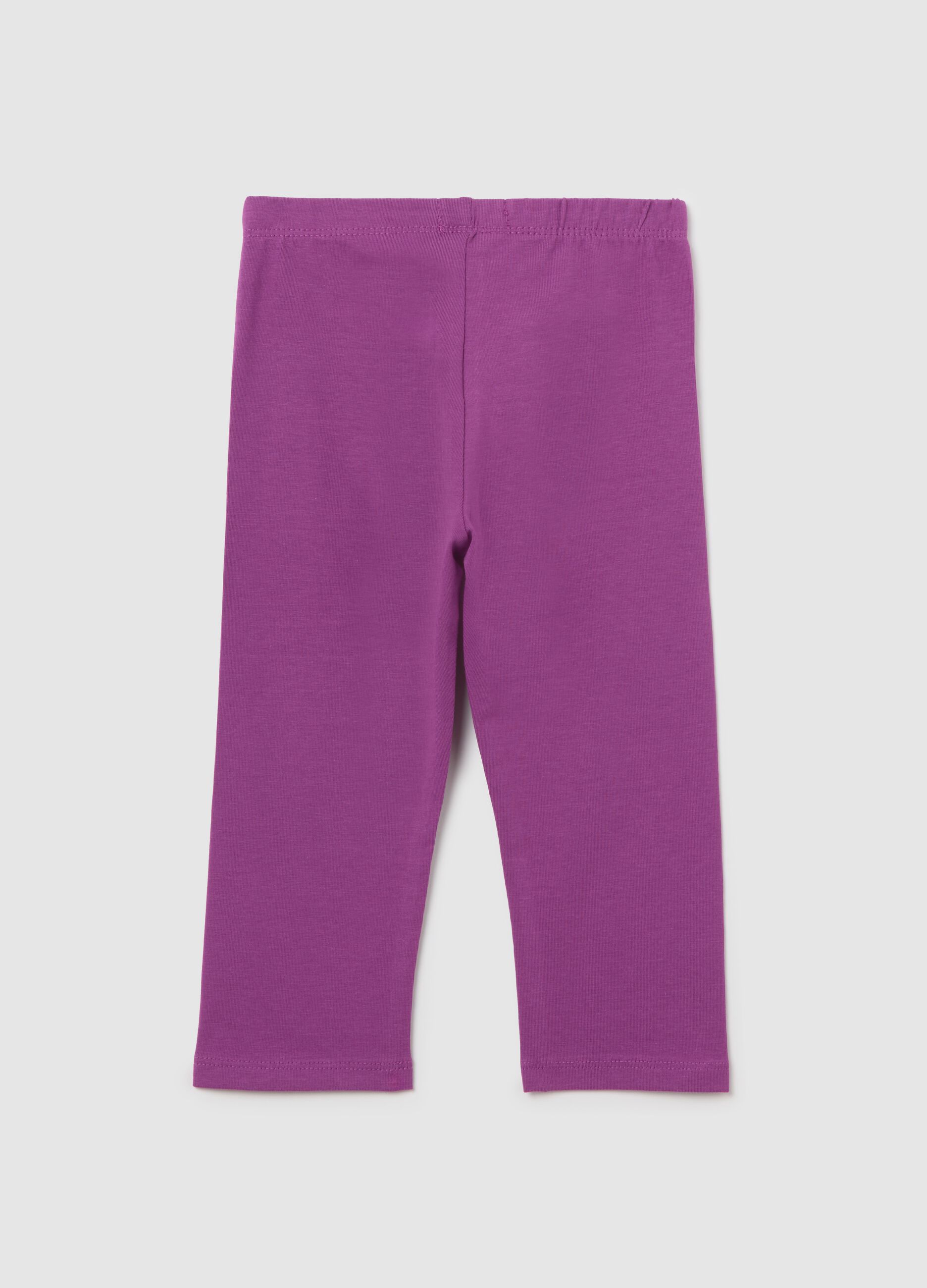 Leggings da bambina in cotone elasticizzato viola regular fit