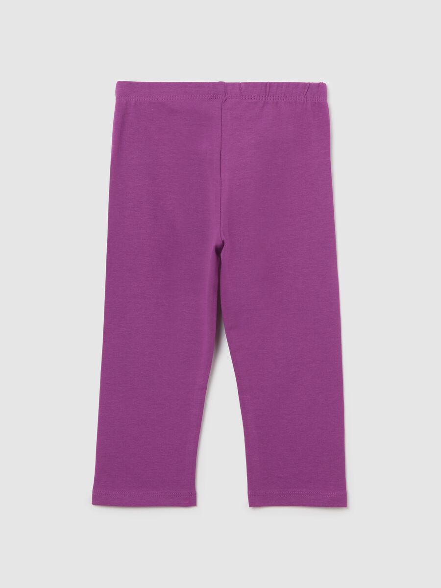 Purple stretch cotton leggings OVS Kids_1