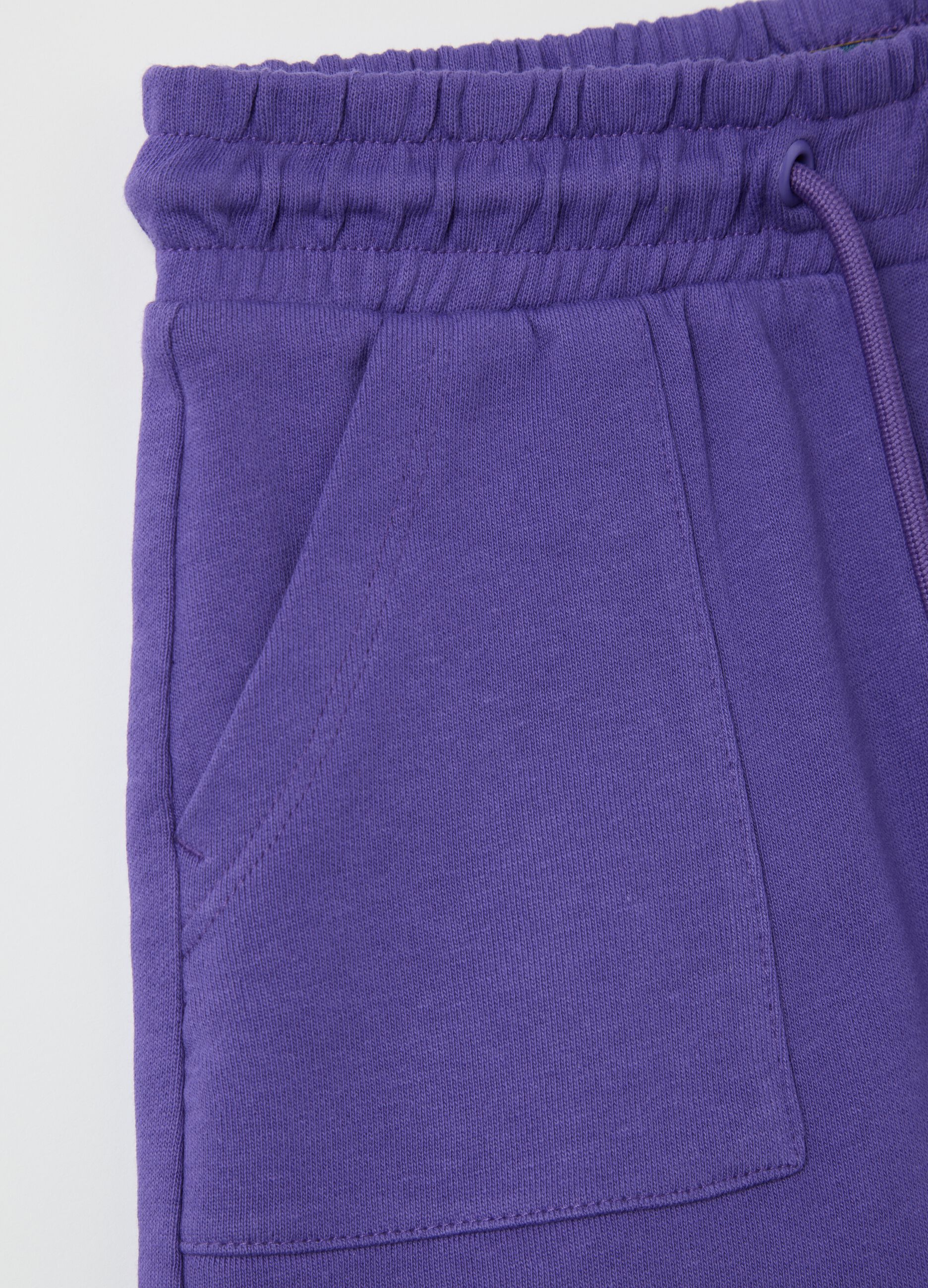 Bermuda shorts in French terry with drawstring
