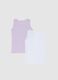 Girl's pure cotton multicolour regular fit vest twin pack_1