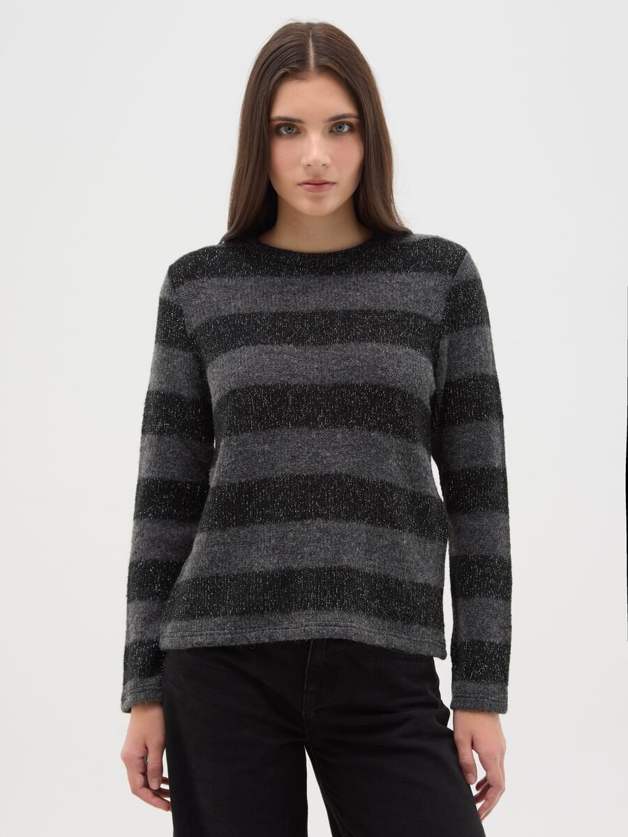 Maglia con maniche lunghe a righe multicolor regular fit_0