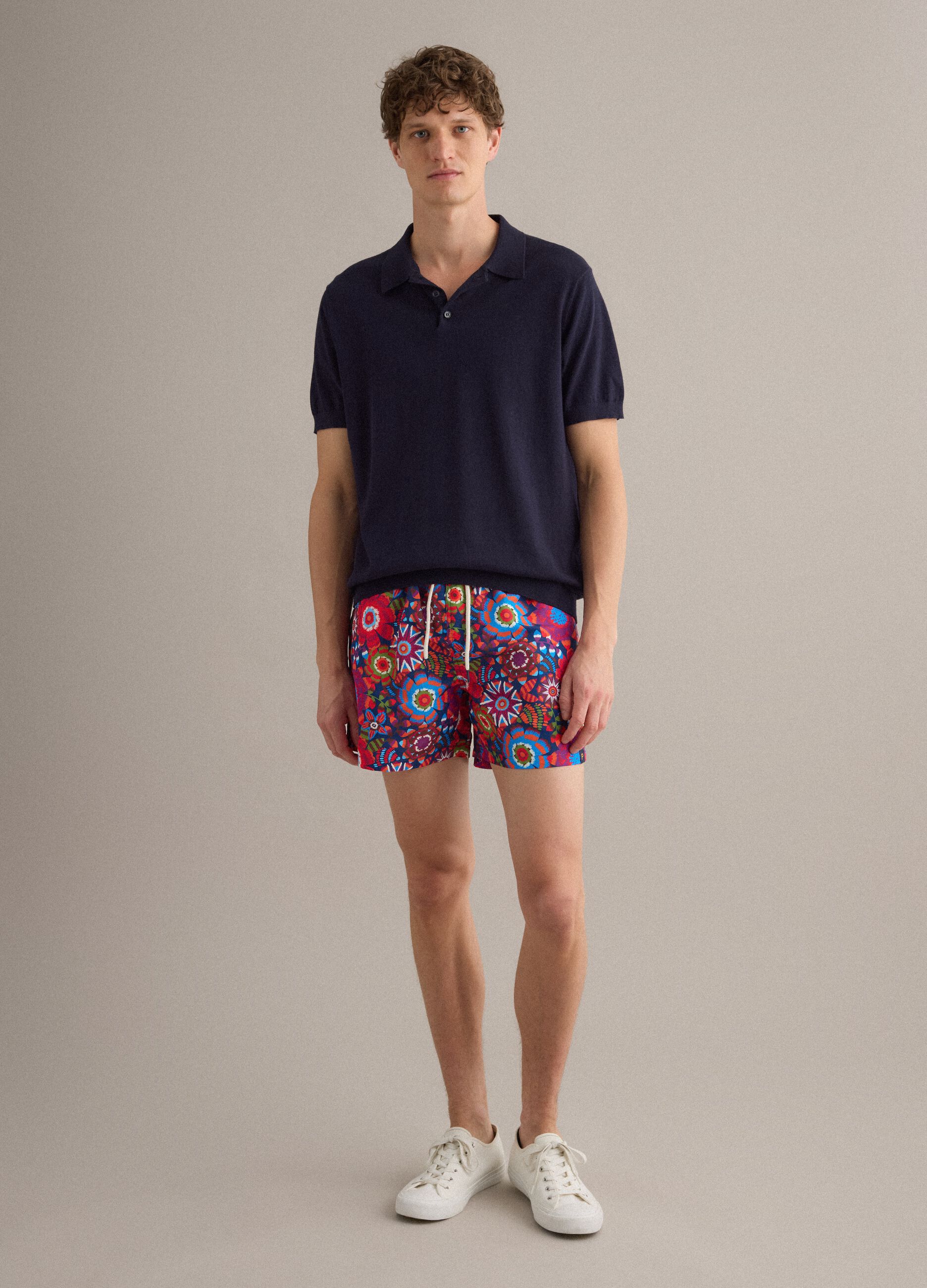 Multicolour floral print swim shorts