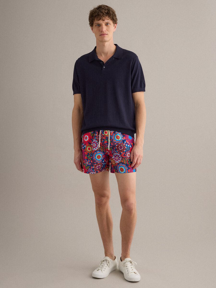 Boxer mare multicolor con fantasia floreale e coulisse_0