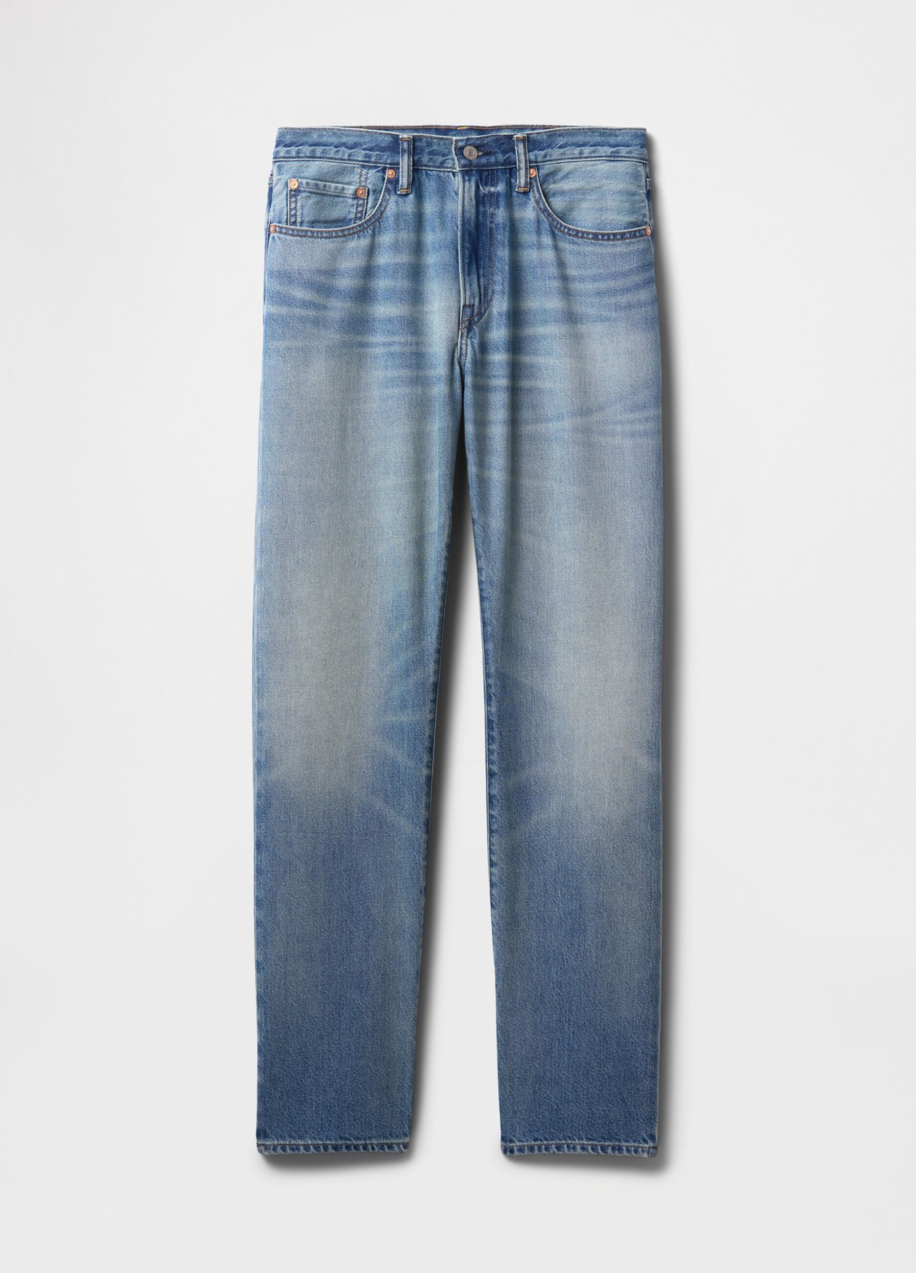 Regular blue jeans in cotton and Lyocell blend