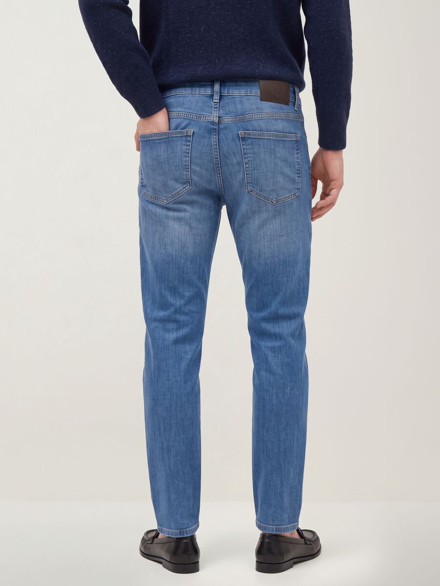 Light blue slim-fit stretch cotton jeans_4