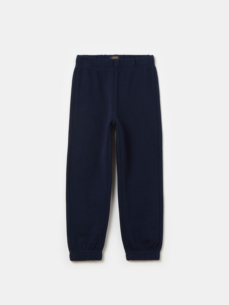 Fleece joggers with elasticated edging_0