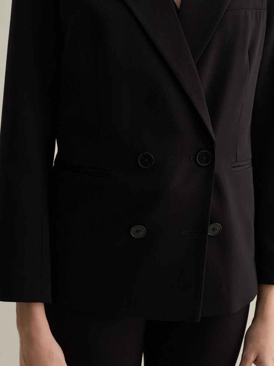 Solid colour double-breasted blazer_3