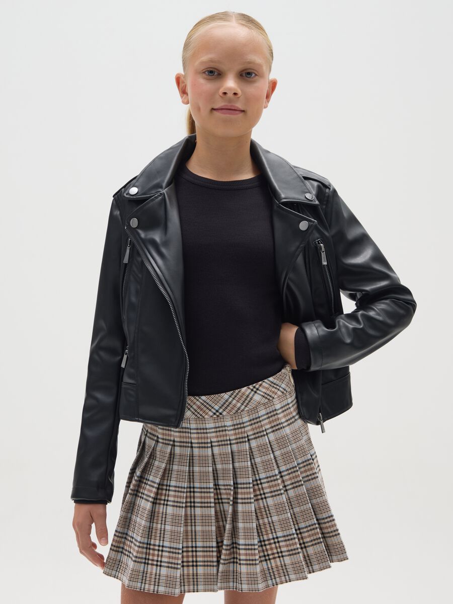 Girl's Slim Fit Black Jacket_0