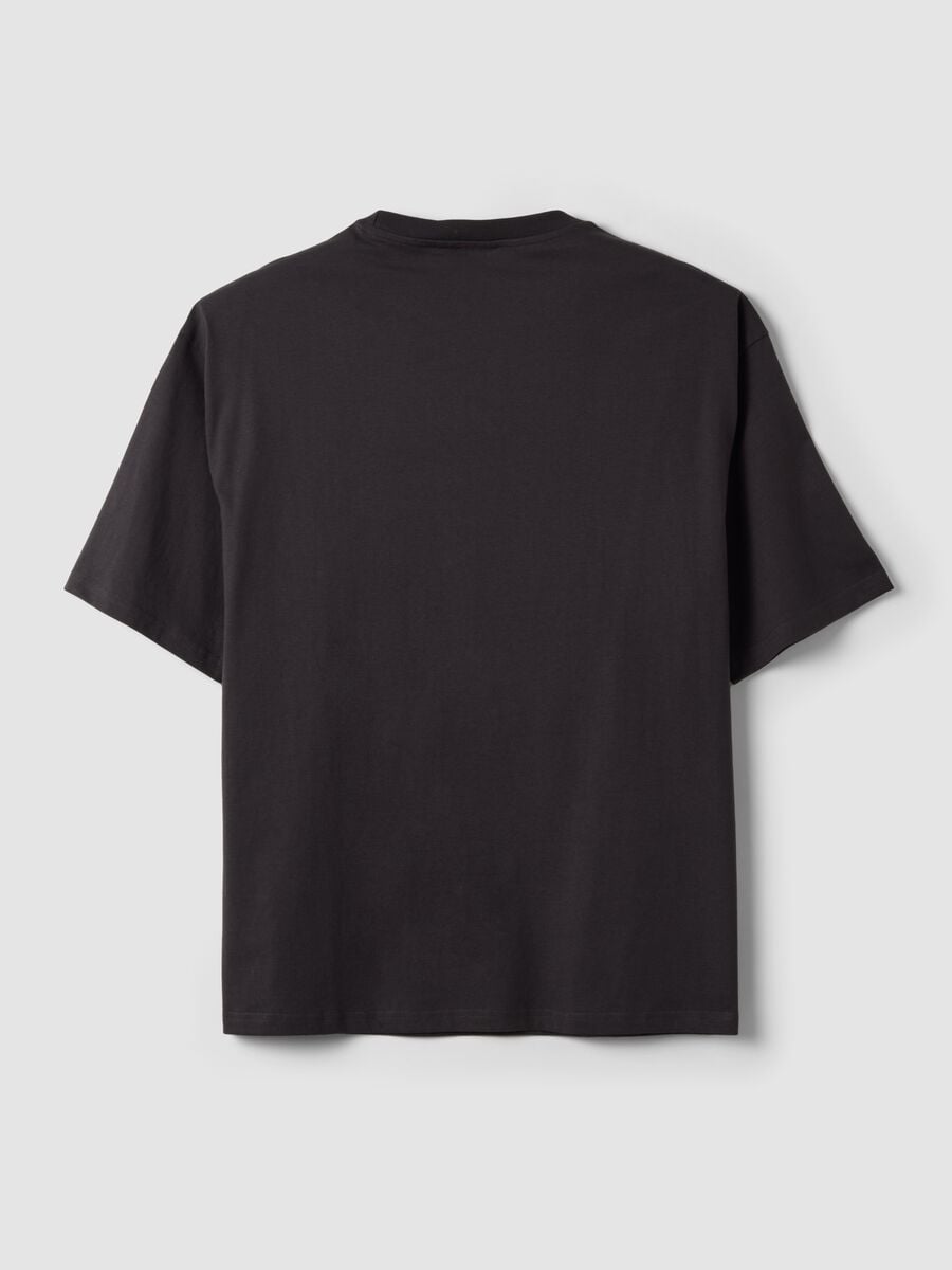 Black pure cotton T-shirt with Mario Kart print_6
