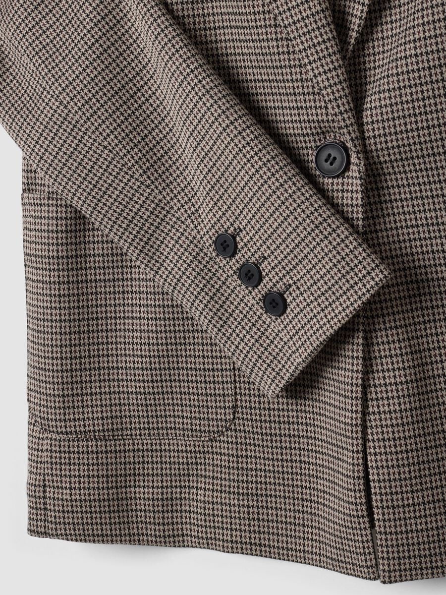 Blazer beige in viscosa elasticizzata a fantasia_5