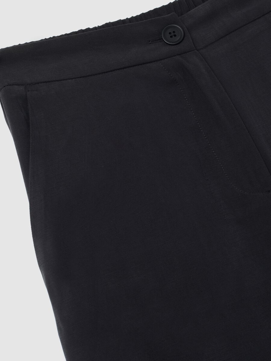 Pantaloni culotte in viscosa neri wide leg_5