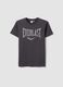 T-shirt grigia in puro cotone con stampa frontale per ragazzo_0