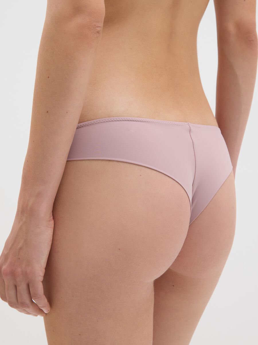 Microfibre Brazilian-cut briefs with lace front_3
