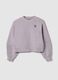 Oversized fit purple cotton crew neck sweatshirt for girls_3